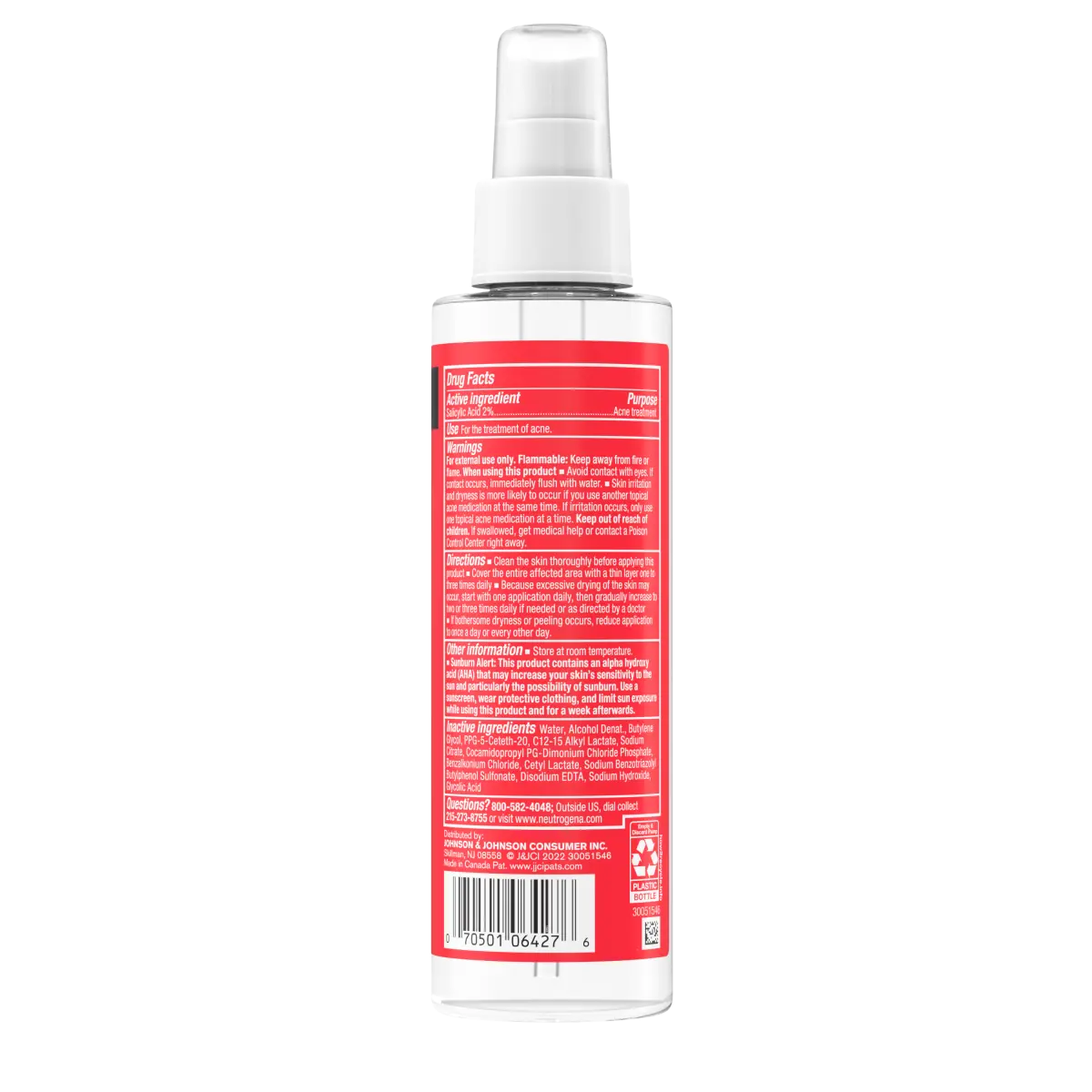 Neutrogena® Stubborn Body Acne Treatment Spray, Fragrance Free, 5.5 Fl. Oz