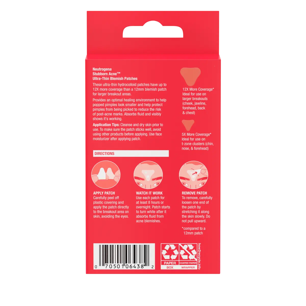Neutrogena® Stubborn Acne Ultra-Thin Blemish Patches, Combination Pack, 10 Patches