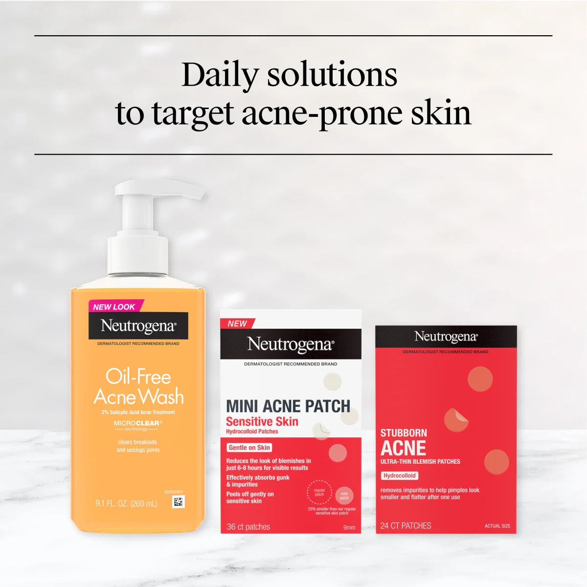 Neutrogena® Stubborn Acne Ultra-Thin Blemish Patches, Combination Pack, 24 Patches