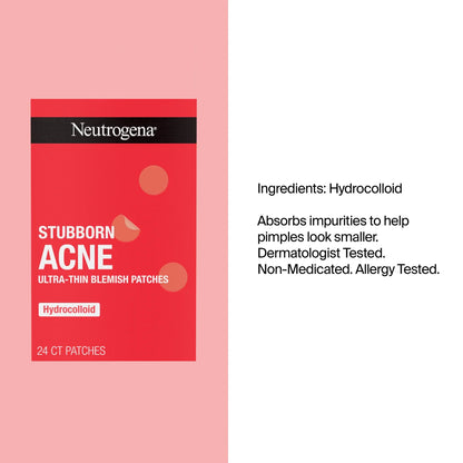 Neutrogena® Stubborn Acne Ultra-Thin Blemish Patches, Combination Pack, 24 Patches