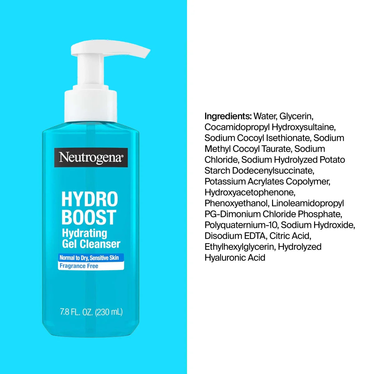 Neutrogena® Hydro Boost Hydrating Cleansing Gel, Fragrance Free, 7.8 Fl. Oz