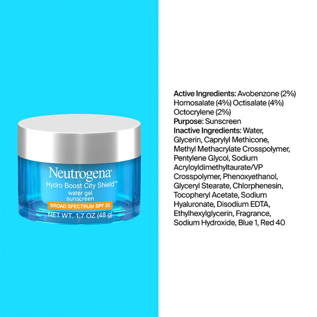 Neutrogena® Hydro Boost City Shield Water Gel with Broad Spectrum SPF 25, 1.7 Oz