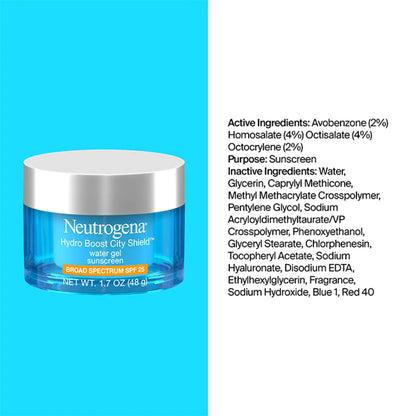 Neutrogena® Hydro Boost City Shield Water Gel with Broad Spectrum SPF 25, 1.7 Oz
