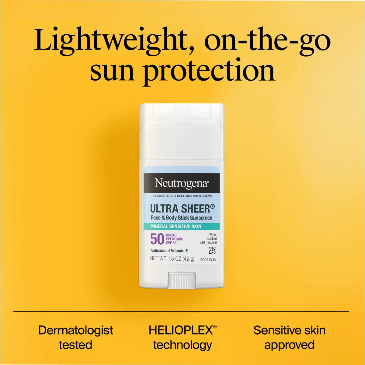 Neutrogena® Ultra Sheer Mineral Face & Body Stick SPF 50. 1.5 Oz