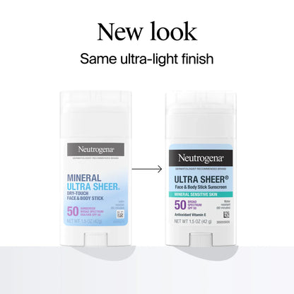 Neutrogena® Ultra Sheer Mineral Face & Body Stick SPF 50. 1.5 Oz