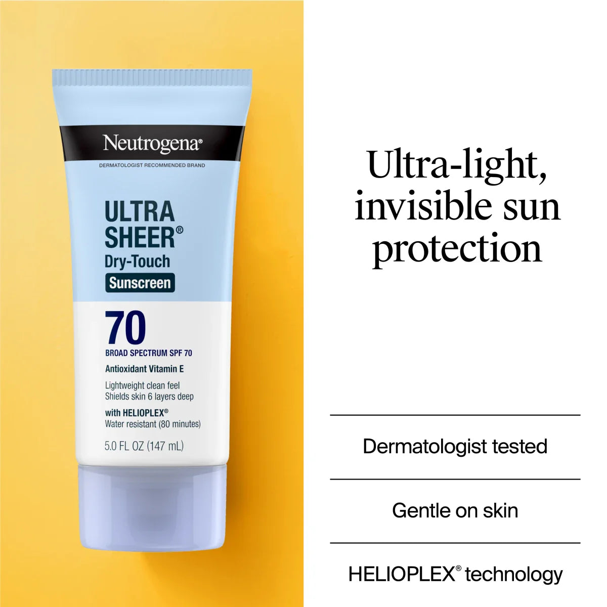 Neutrogena® Ultra Sheer Dry-Touch Sunscreen Lotion Broad Spectrum SPF 70, 5 Fl. Oz
