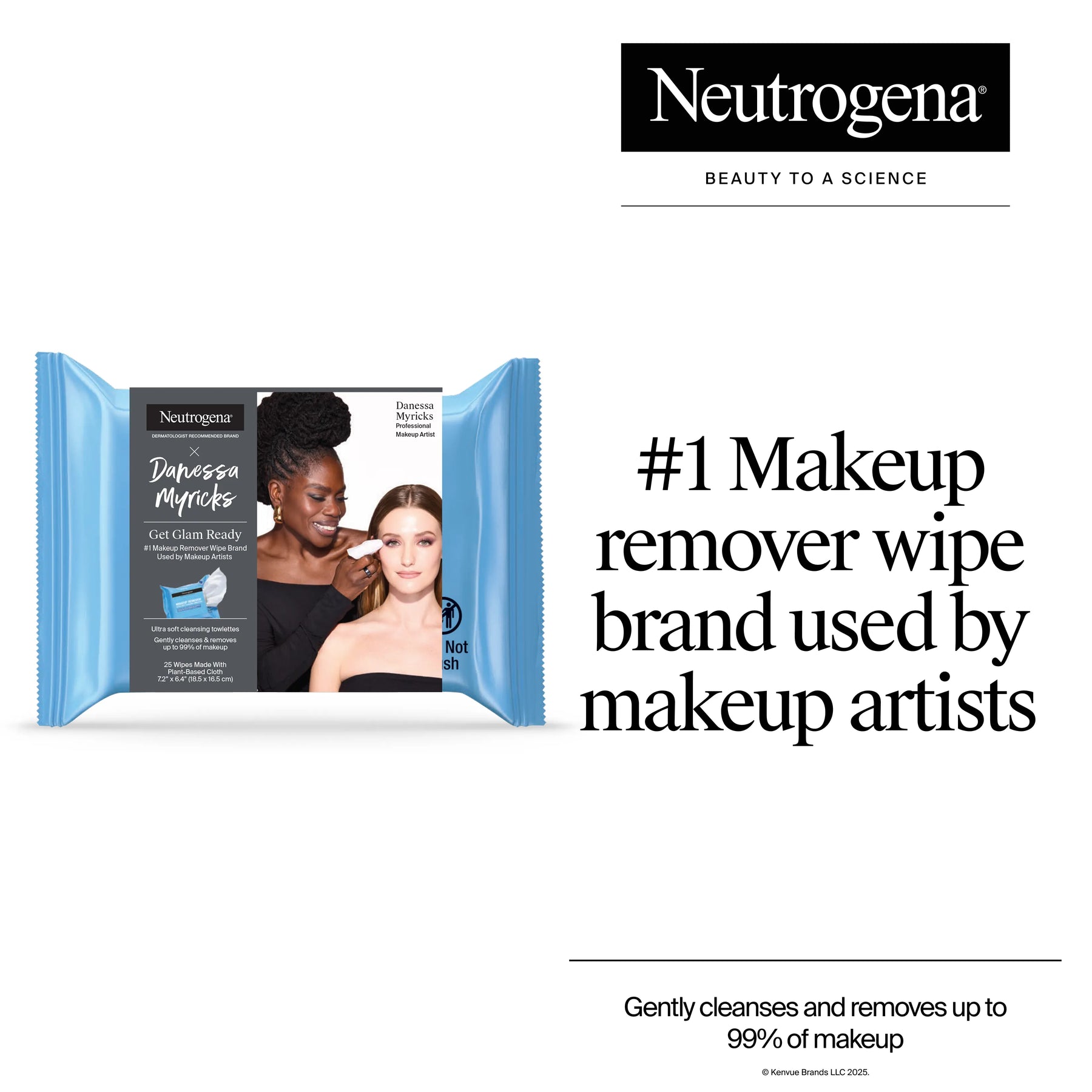 Neutrogena® x Danessa Myricks 'Get Glam Ready' Makeup Remover Wipes, 25 Count