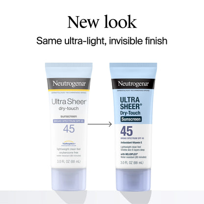 Neutrogena Ultra Sheer Dry-Touch Sunscreen Broad Spectrum SPF 45, 3 Fl. Oz, Pack of 2