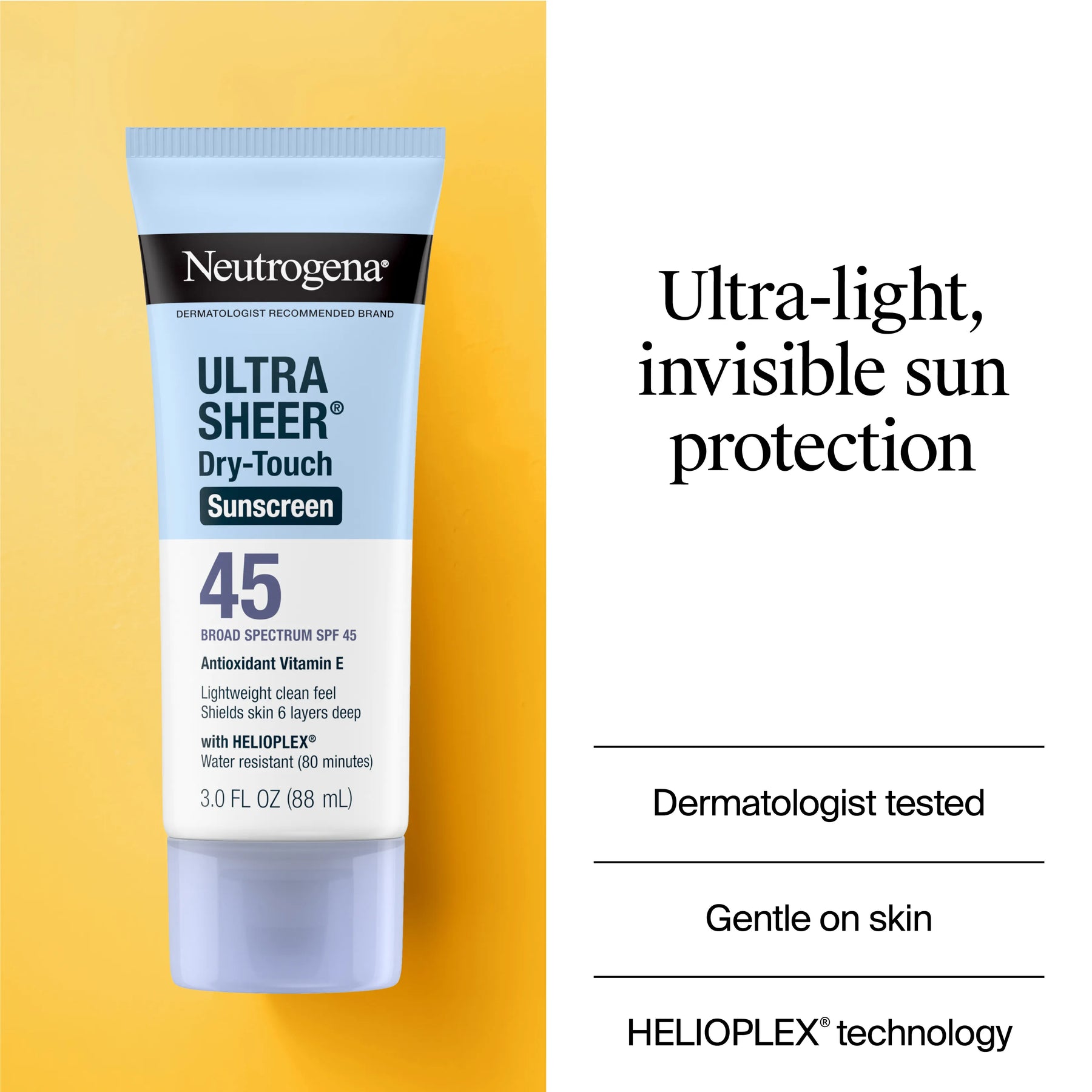 Neutrogena Ultra Sheer Dry-Touch Sunscreen Broad Spectrum SPF 45, 3 Fl. Oz, Pack of 2