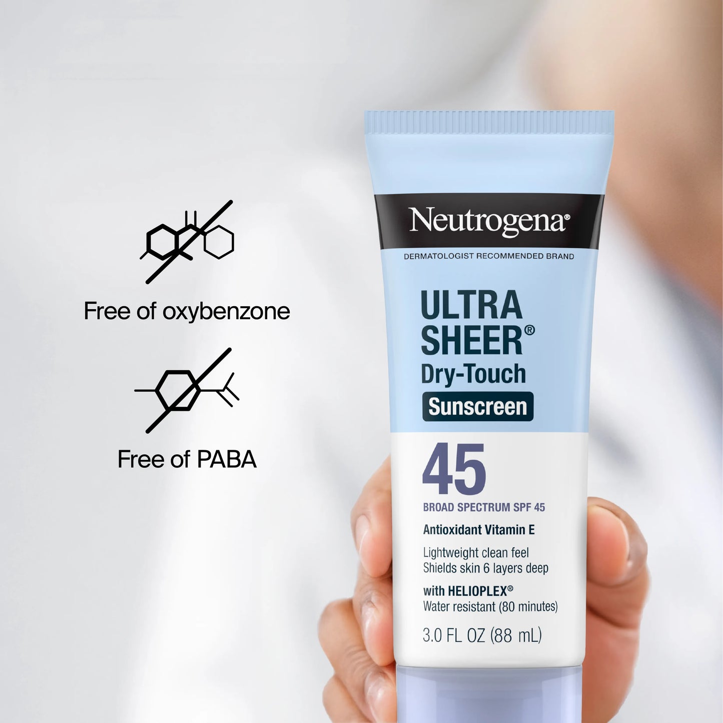 Neutrogena Ultra Sheer Dry-Touch Sunscreen Broad Spectrum SPF 45, 3 Fl. Oz, Pack of 2