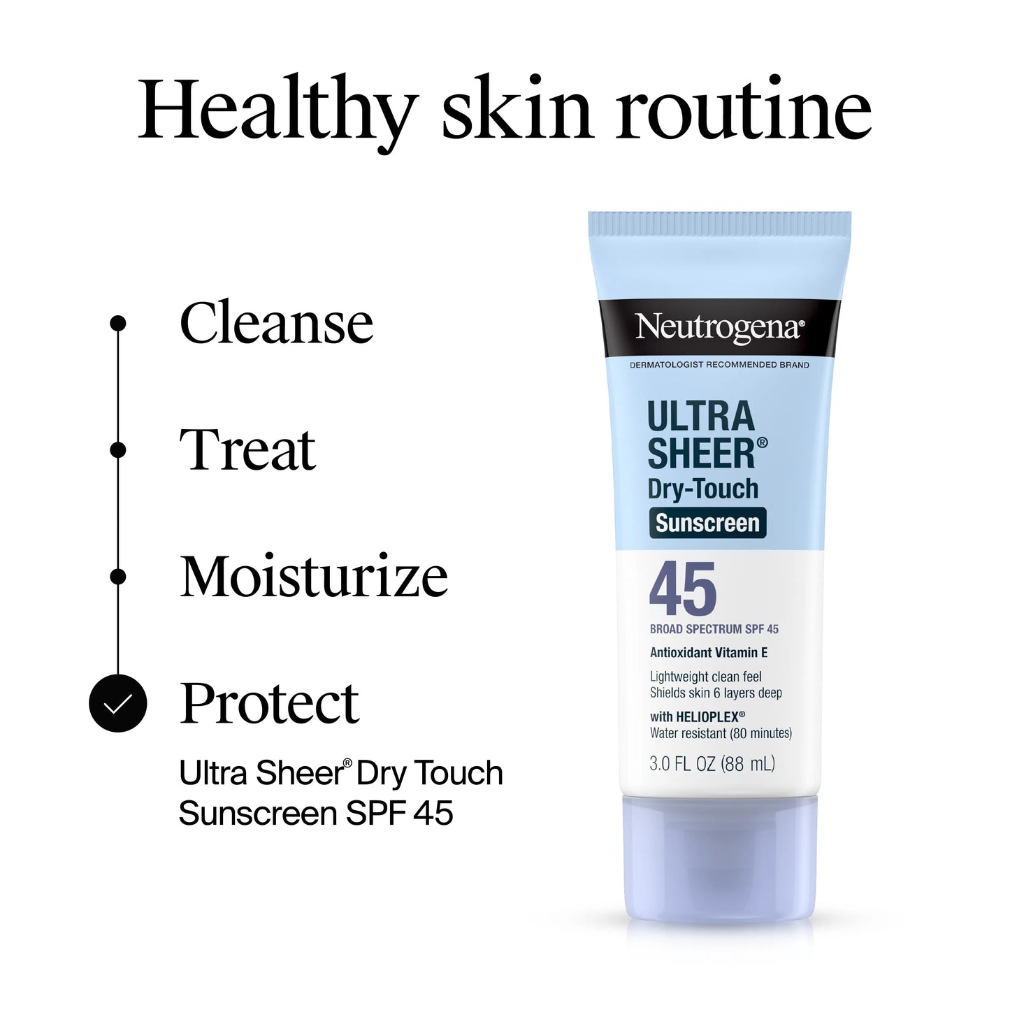 Neutrogena Ultra Sheer Dry-Touch Sunscreen Broad Spectrum SPF 45, 3 Fl. Oz, Pack of 2