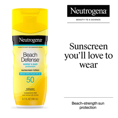 Beach Defense® Water + Sun Protection Sunscreen Lotion Broad Spectrum SPF 50