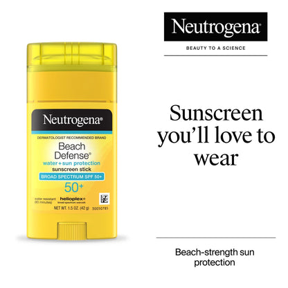 Neutrogena® Beach Defense Sunscreen Stick Broad Spectrum SPF 50+, 1.5 Oz