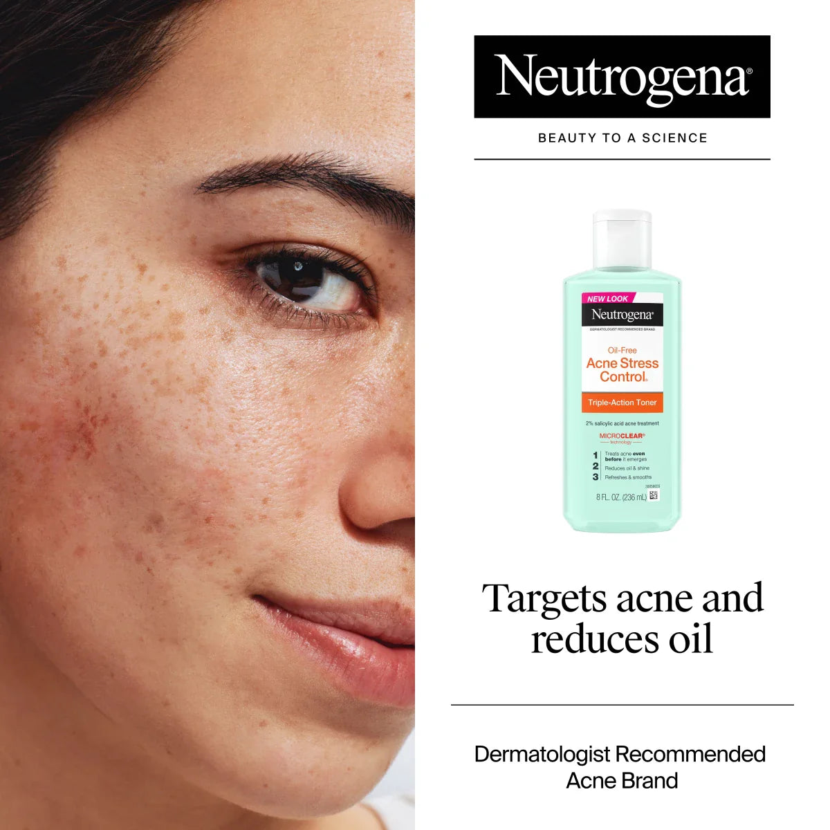 Neutrogena® Oil-Free Acne-Fighting Stress Control Triple-Action Toner, 8 Fl. Oz