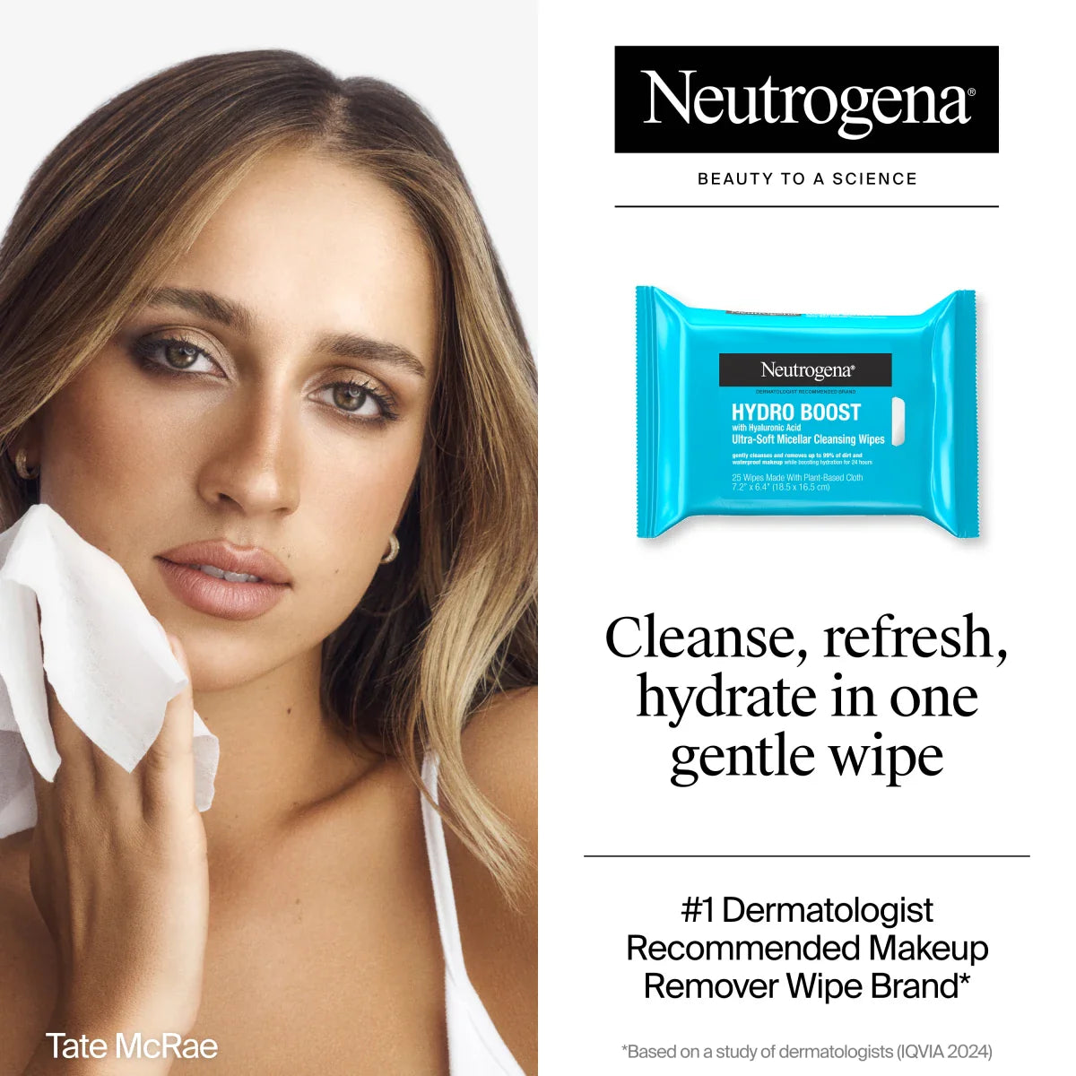 Neutrogena Hydro Boost Ultra-Soft Micellar Cleansing Wipes, 25 Count