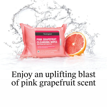 Neutrogena® Oil-Free Cleansing Wipes Pink Grapefruit, 25 Count