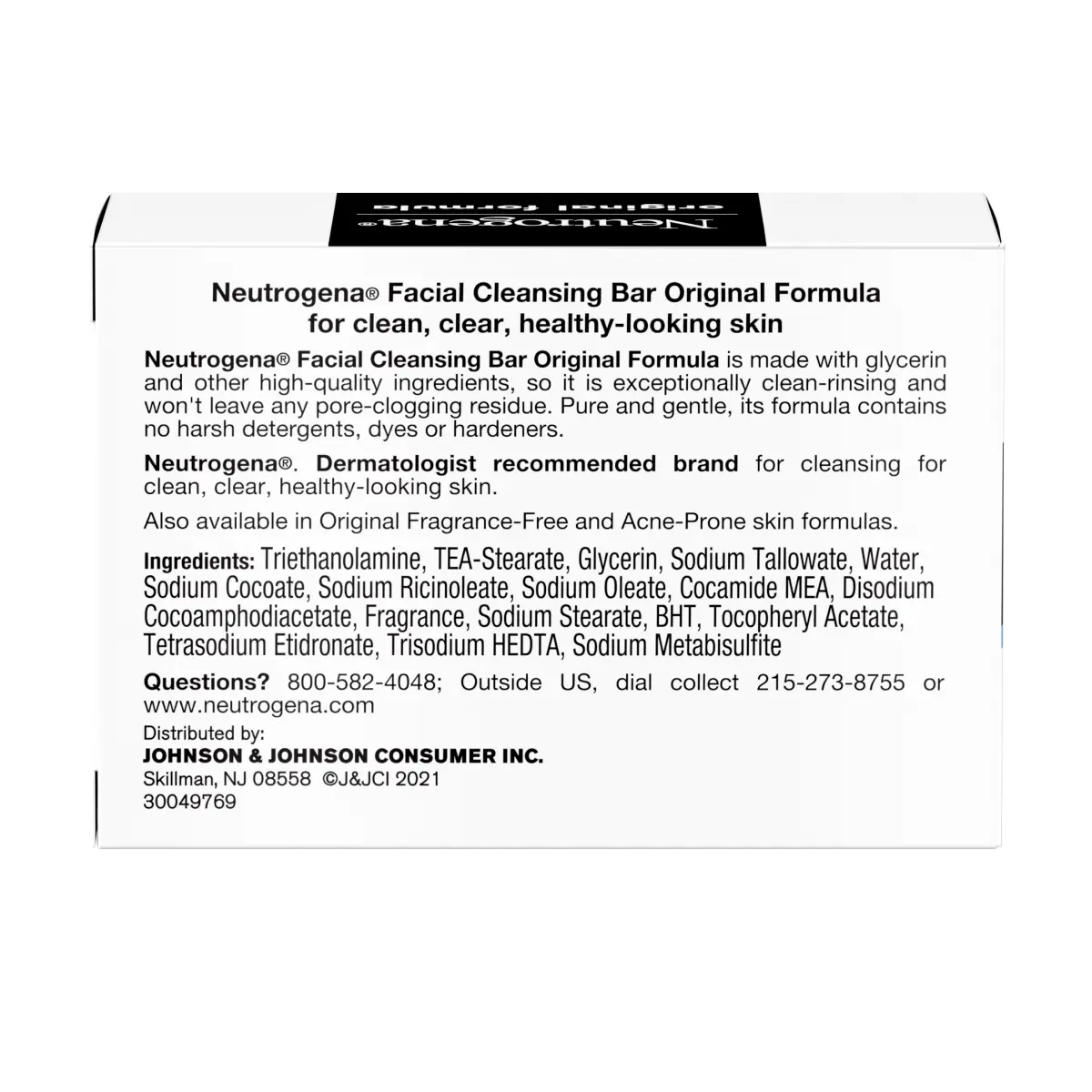 Neutrogena® Facial Cleansing Bar, Original, 3.5 Oz