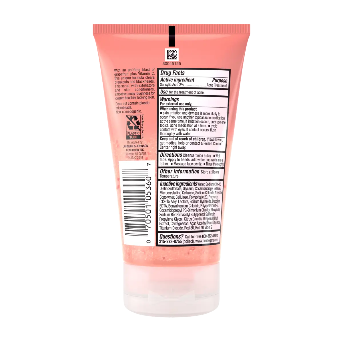 Neutrogena® Oil-Free Acne Wash Pink Grapefruit Foaming Scrub, 4.2 Fl. Oz