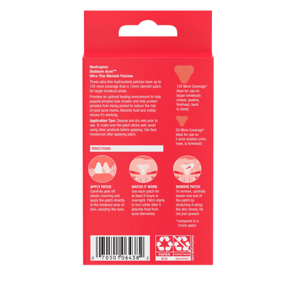 Neutrogena® Stubborn Acne Ultra-Thin Blemish Patches, Combination Pack, 10 Patches