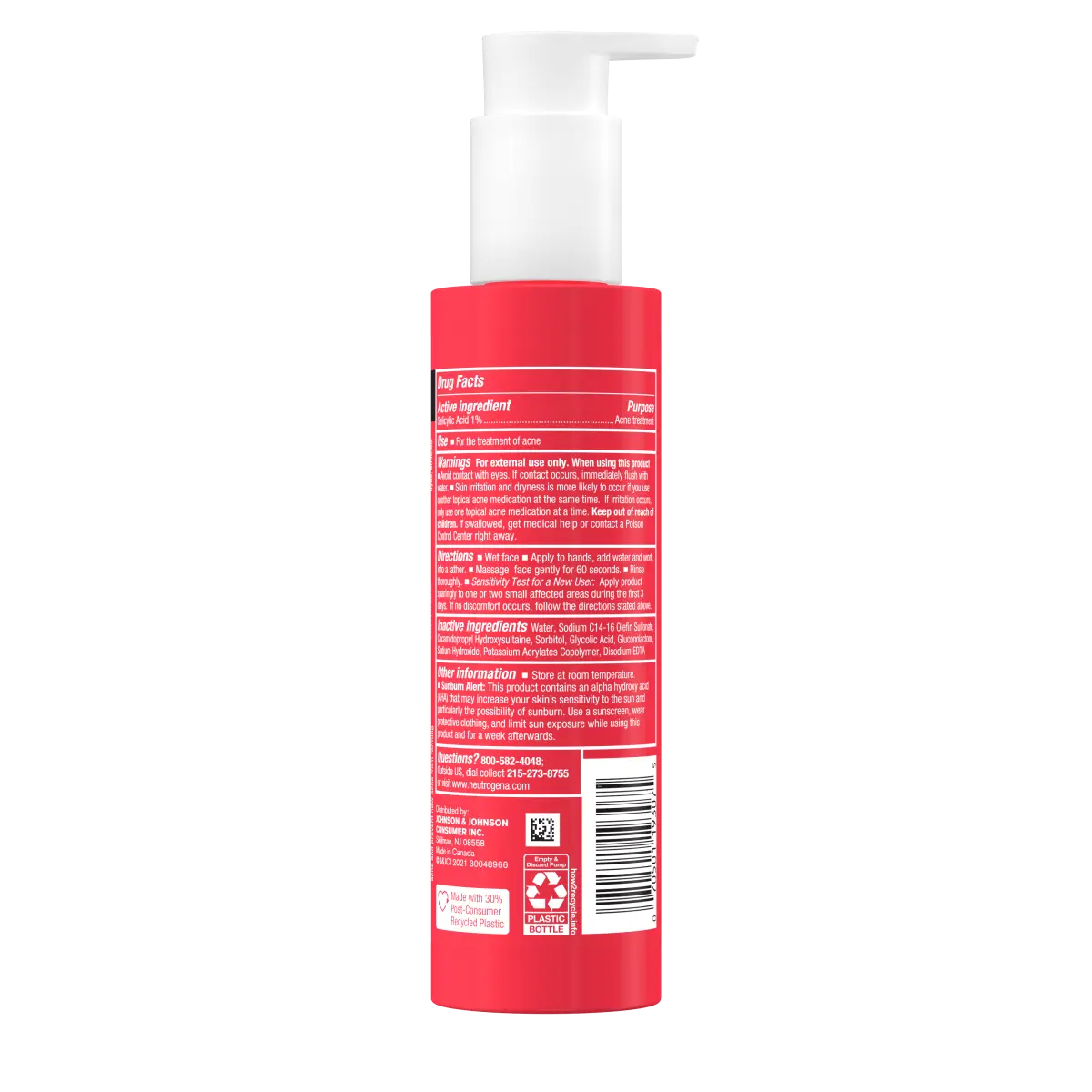 Neutrogena® Stubborn Texture Acne Cleanser, Salicylic Acid, 6.3 Fl. Oz