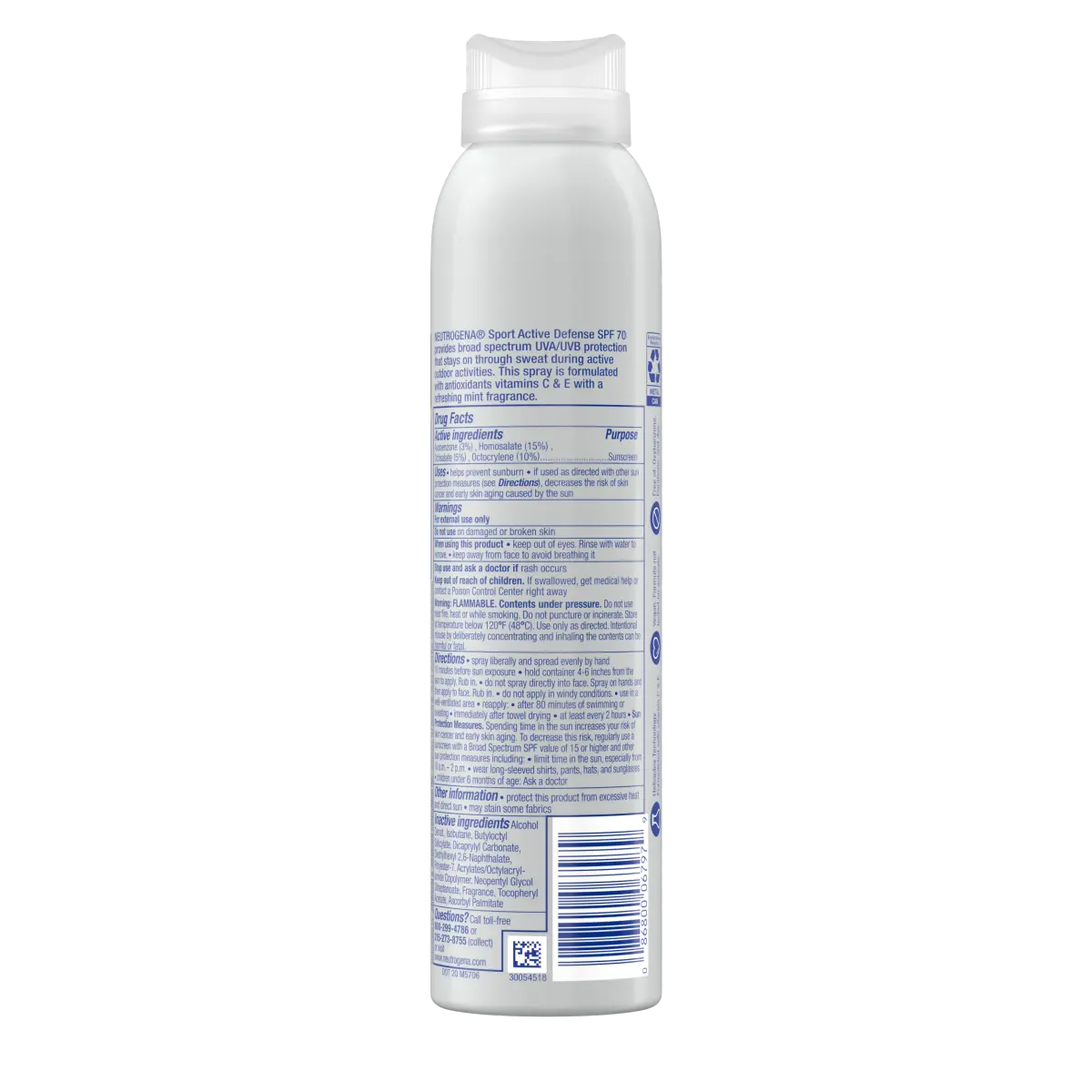 Neutrogena® Sport Active Defense with Broad Spectrum SPF 70 Sunscreen Spray, 5.0 Oz