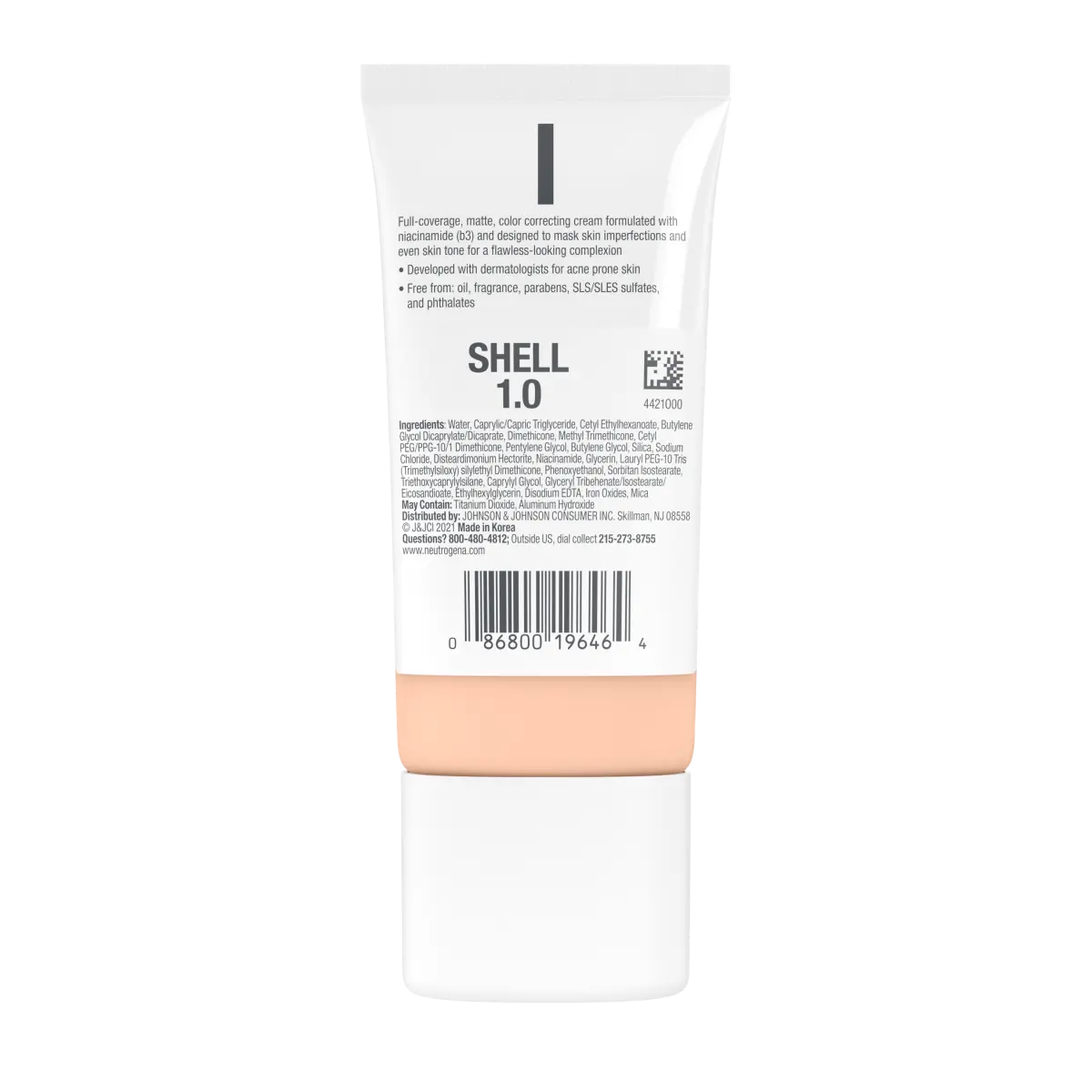 Neutrogena® Clear Coverage Flawless Matte CC Cream, Shell 1.0, 1 Oz