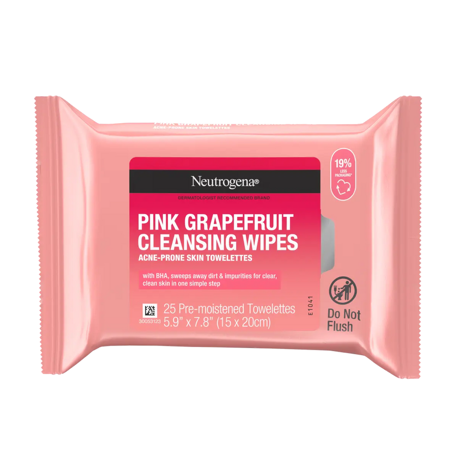 Neutrogena® Oil-Free Cleansing Wipes Pink Grapefruit, 25 Count