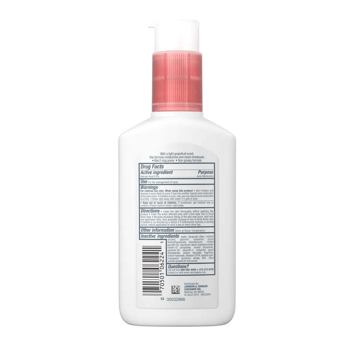 Neutrogena® Oil-Free Acne Moisturizer Pink Grapefruit, 4 Fl. Oz