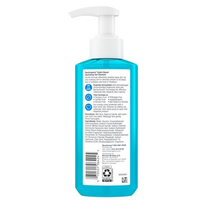 Neutrogena® Hydro Boost Face Wash, Hyaluronic Acid Hydrating Cleansing Gel, 7.8 Fl. Oz