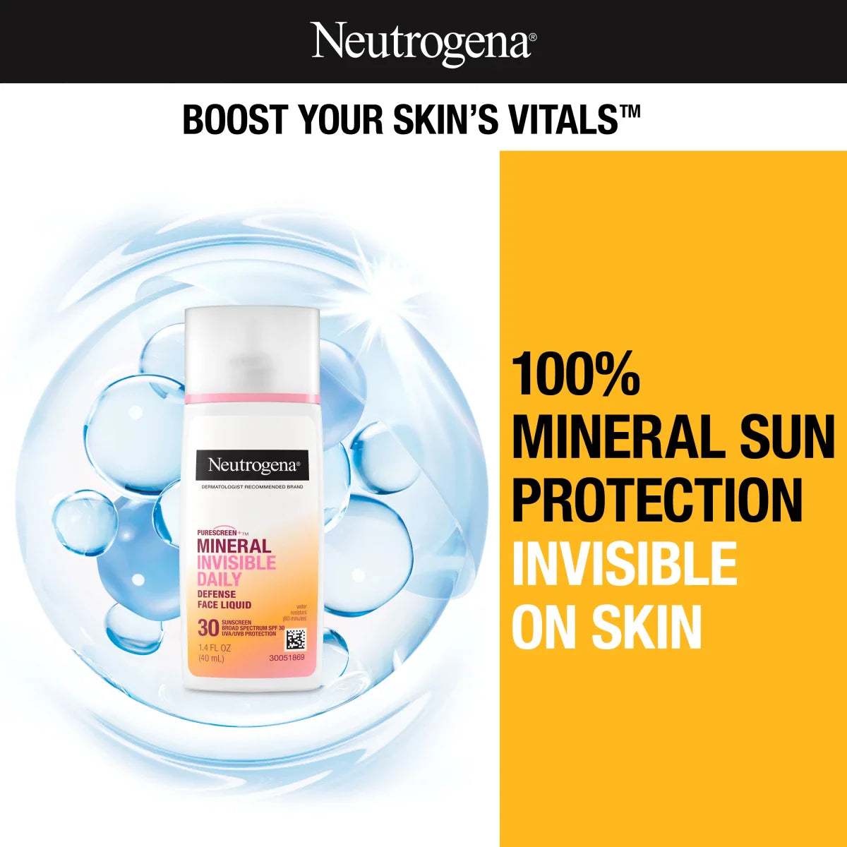Neutrogena® Purescreen+ Invisible Daily Defense Mineral Face Liquid With SPF 30