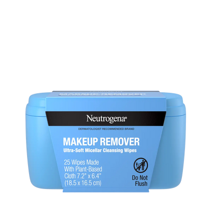 Neutrogena® Makeup Remover Ultra-Soft Micellar Cleansing Wipes, 25 Count with Vanity Case