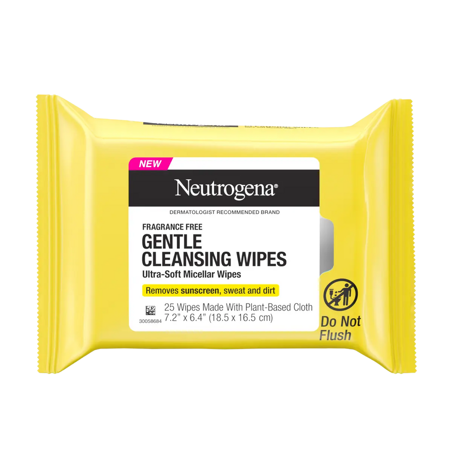 Neutrogena Gentle Cleansing Wipes, Ultra-Soft Micellar Wipes, Fragrance Free, 25 Count