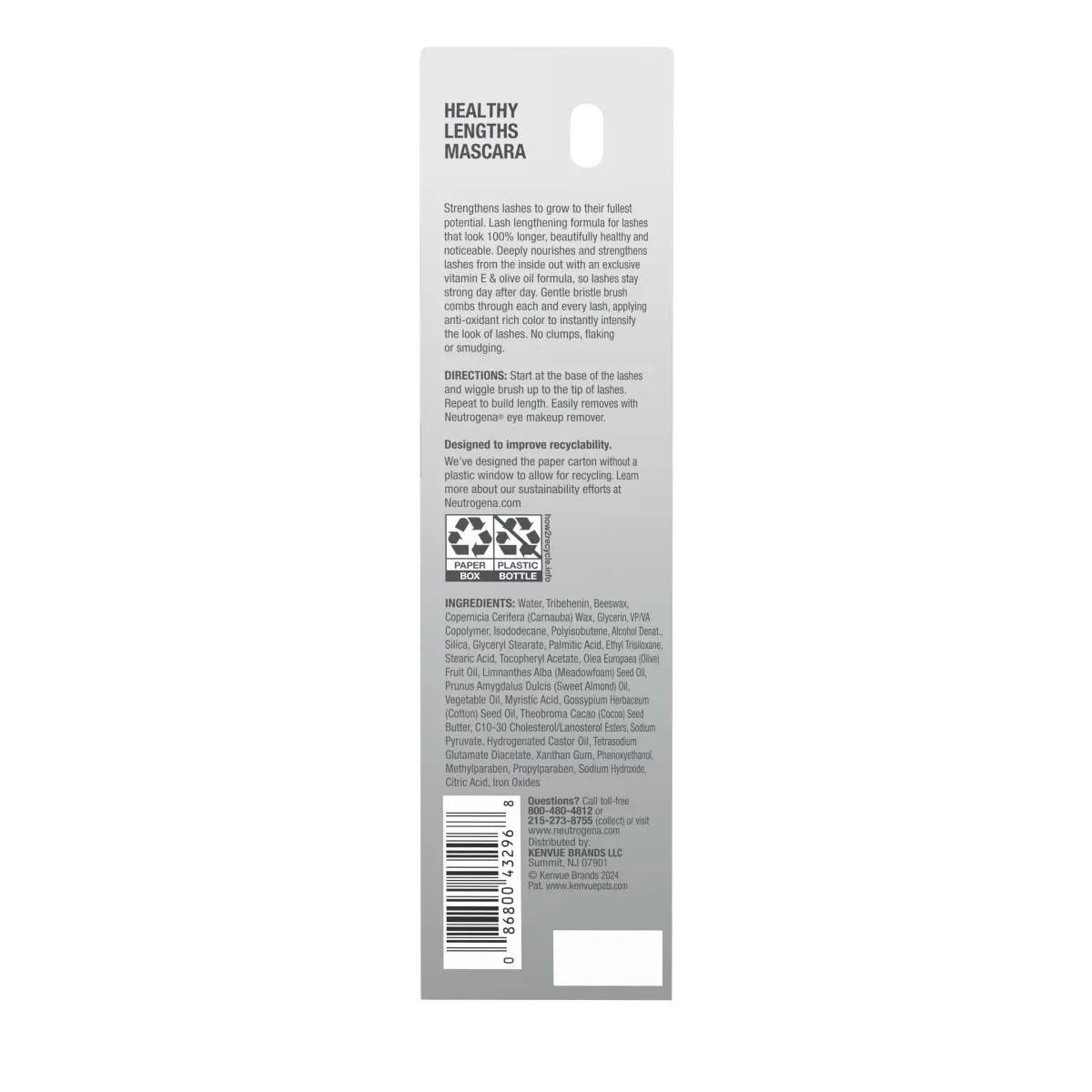 Neutrogena® Healthy Lengths Lengthening Mascara, Brown, 0.21 Oz
