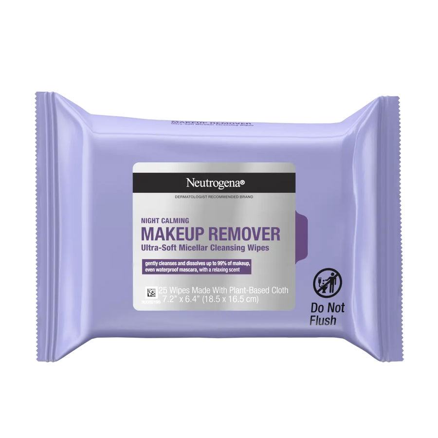 Neutrogena® Night Calming Makeup Remover Ultra-Soft Micellar Wipes, 25 Count