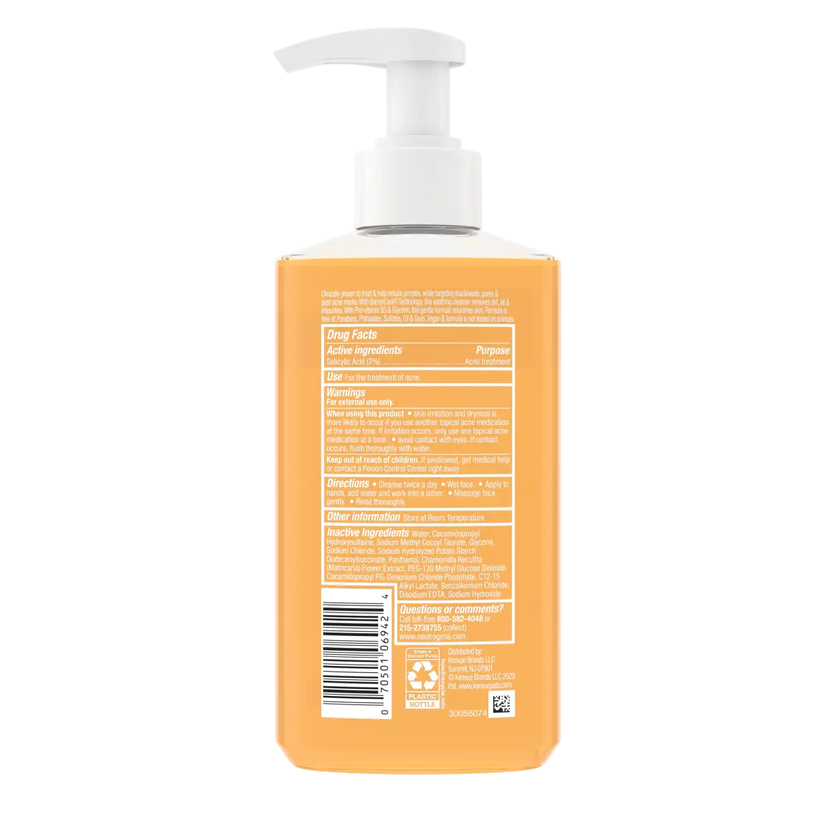 Neutrogena® Oil-Free Acne Wash, Fragrance Free 9.1 FL. Oz