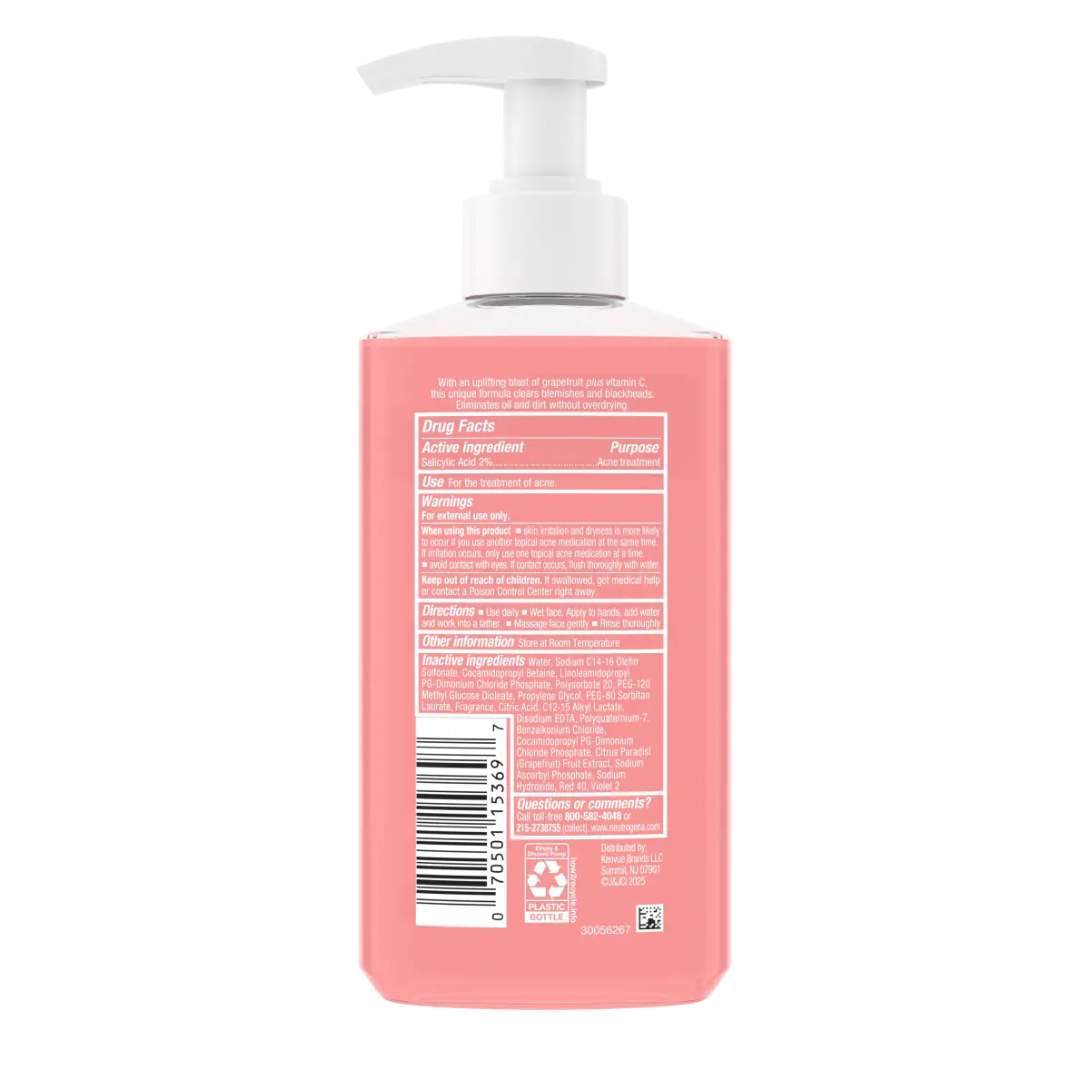 Neutrogena® Oil-Free Acne Wash Pink Grapefruit Facial Cleanser, 9.1 Fl. Oz