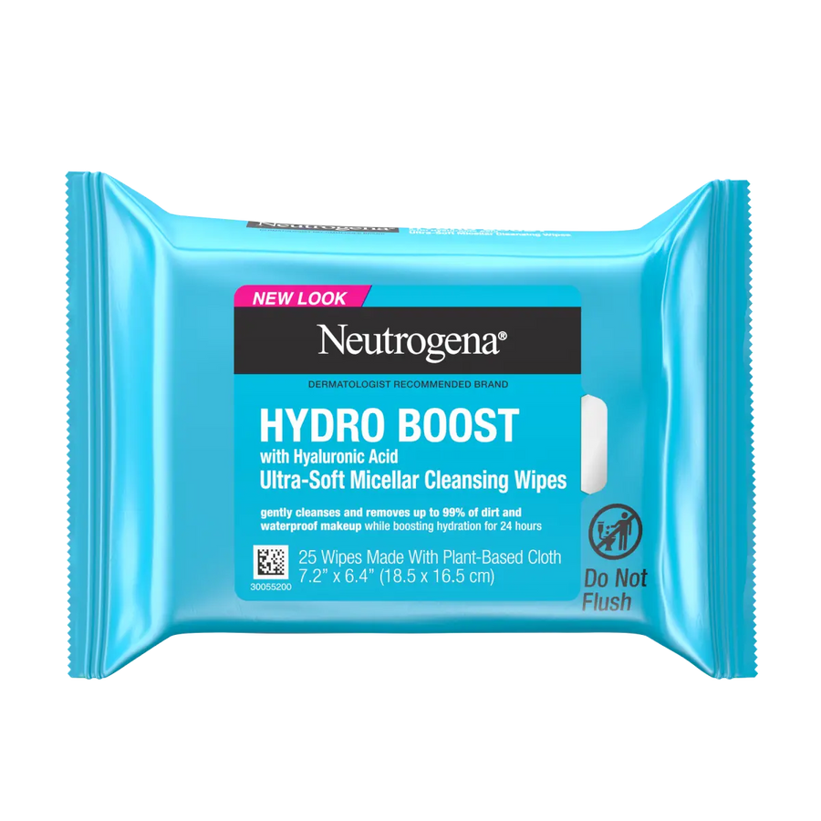 Neutrogena Hydro Boost Ultra-Soft Micellar Cleansing Wipes, 25 Count