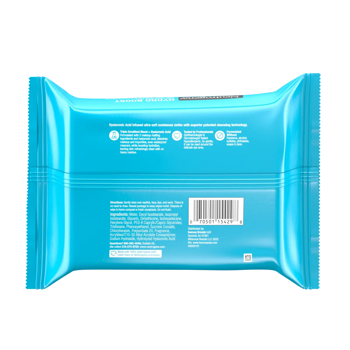 Neutrogena Hydro Boost Ultra-Soft Micellar Cleansing Wipes, 25 Count
