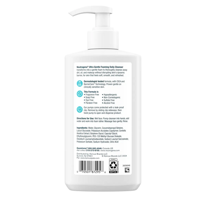 Neutrogena® Ultra Gentle Daily Cleanser, Fragrance Free, 12 Fl. Oz