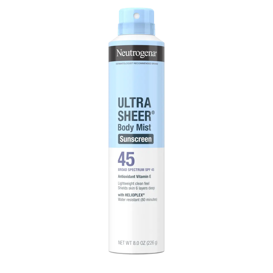Neutrogena® Ultra Sheer Body Mist Sunscreen Spray Broad Spectrum SPF 45, 8 Oz