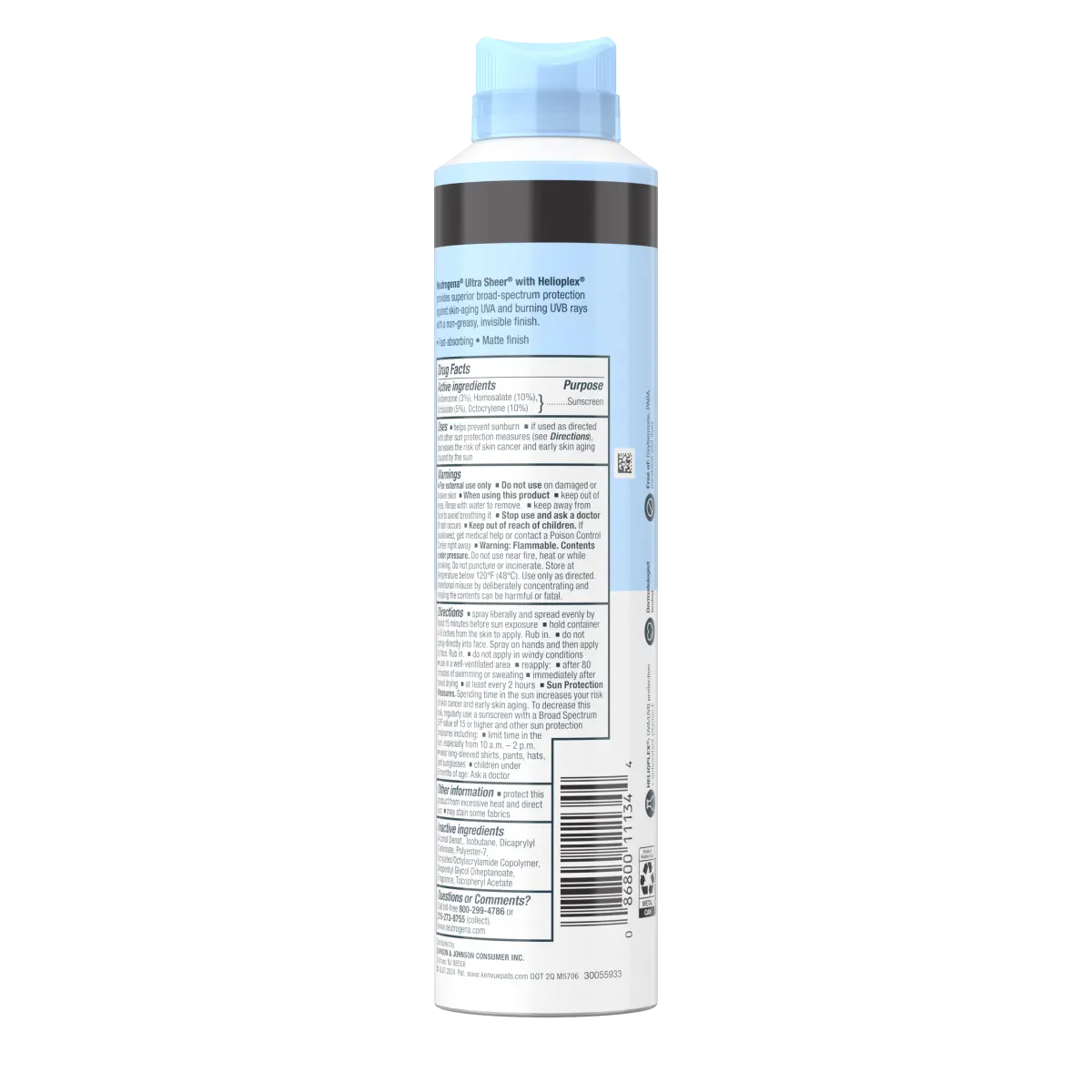 Neutrogena® Ultra Sheer Body Mist Sunscreen Spray Broad Spectrum SPF 45, 8 Oz