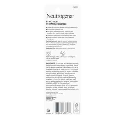 Neutrogena® Hydro Boost Hydrating Concealer, 10 Fair 0.12 Oz
