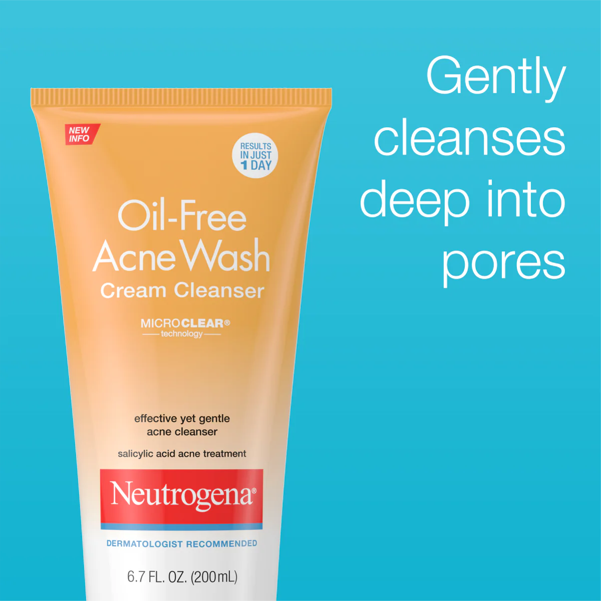 Neutrogena® Oil-Free Acne Wash Cream Cleanser, 6.7 Oz
