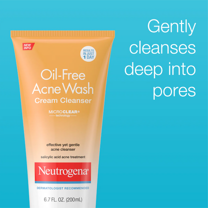 Neutrogena® Oil-Free Acne Wash Cream Cleanser, 6.7 Oz