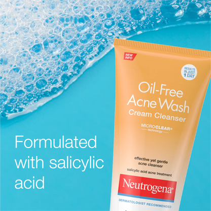 Neutrogena® Oil-Free Acne Wash Cream Cleanser, 6.7 Oz