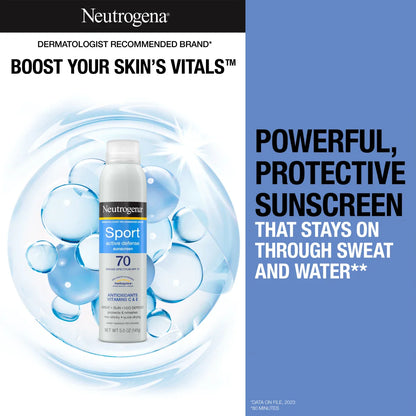 Neutrogena® Sport Active Defense with Broad Spectrum SPF 70 Sunscreen Spray, 5.0 Oz