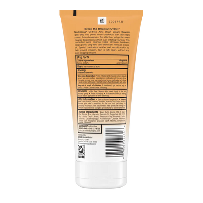 Neutrogena® Oil-Free Acne Wash Cream Cleanser, 6.7 Oz