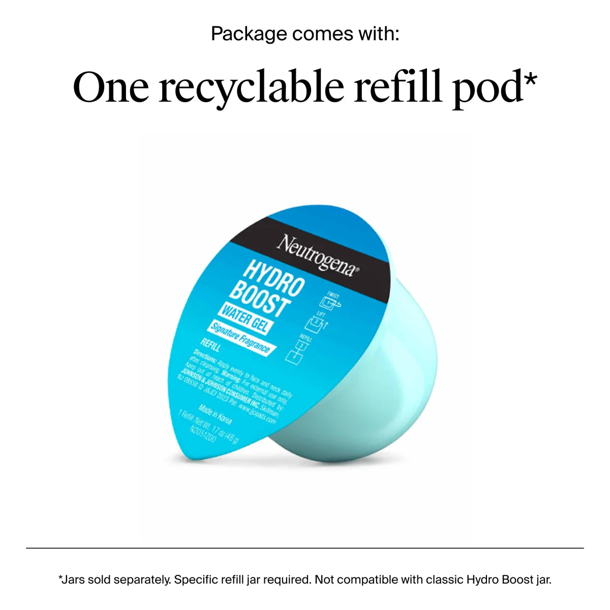 Neutrogena® Hydro Boost Water Gel, Refill Pod, 1.7 Oz
