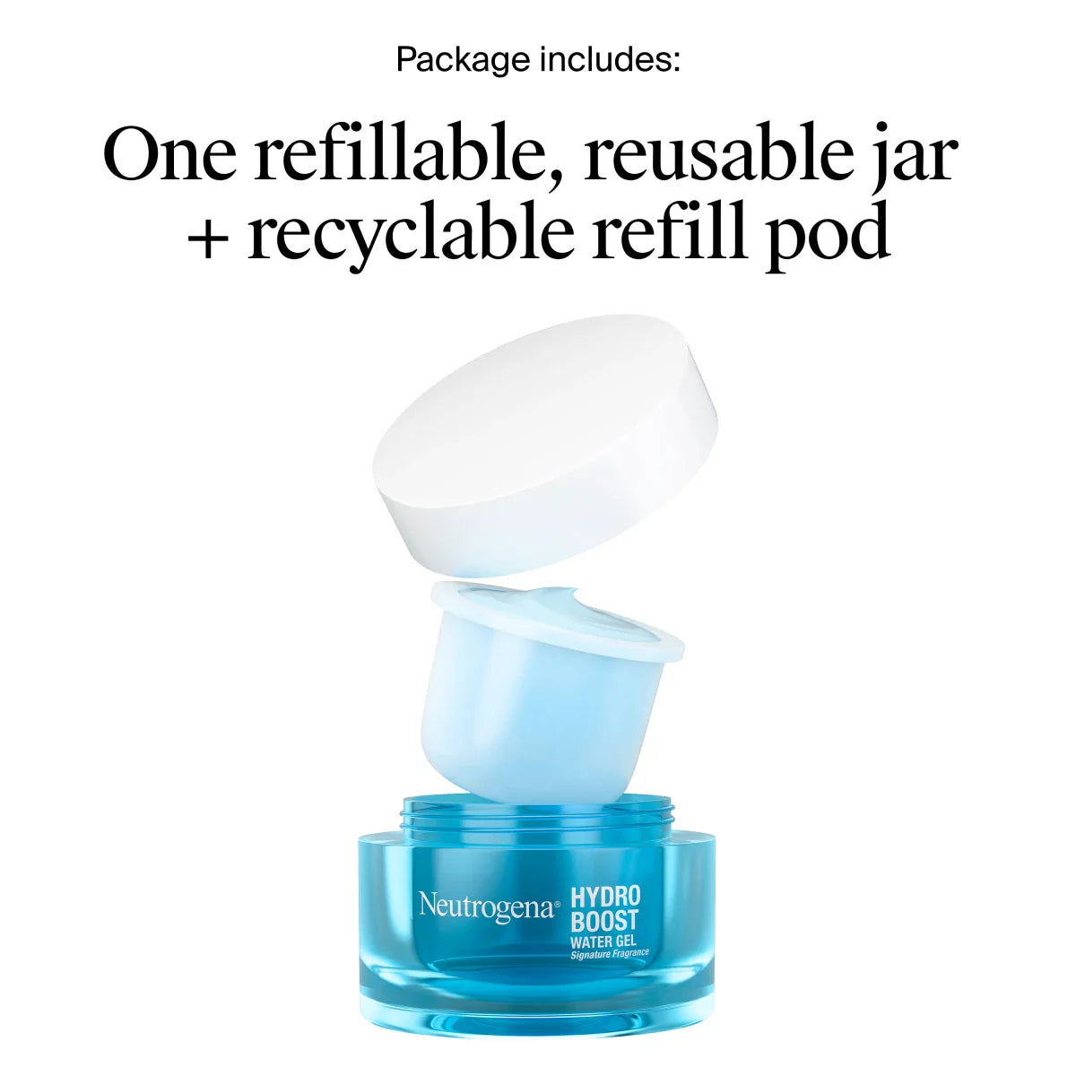 Neutrogena® Hydro Boost Water Gel, Refillable Jar + Refill Pod, 1.7 Oz