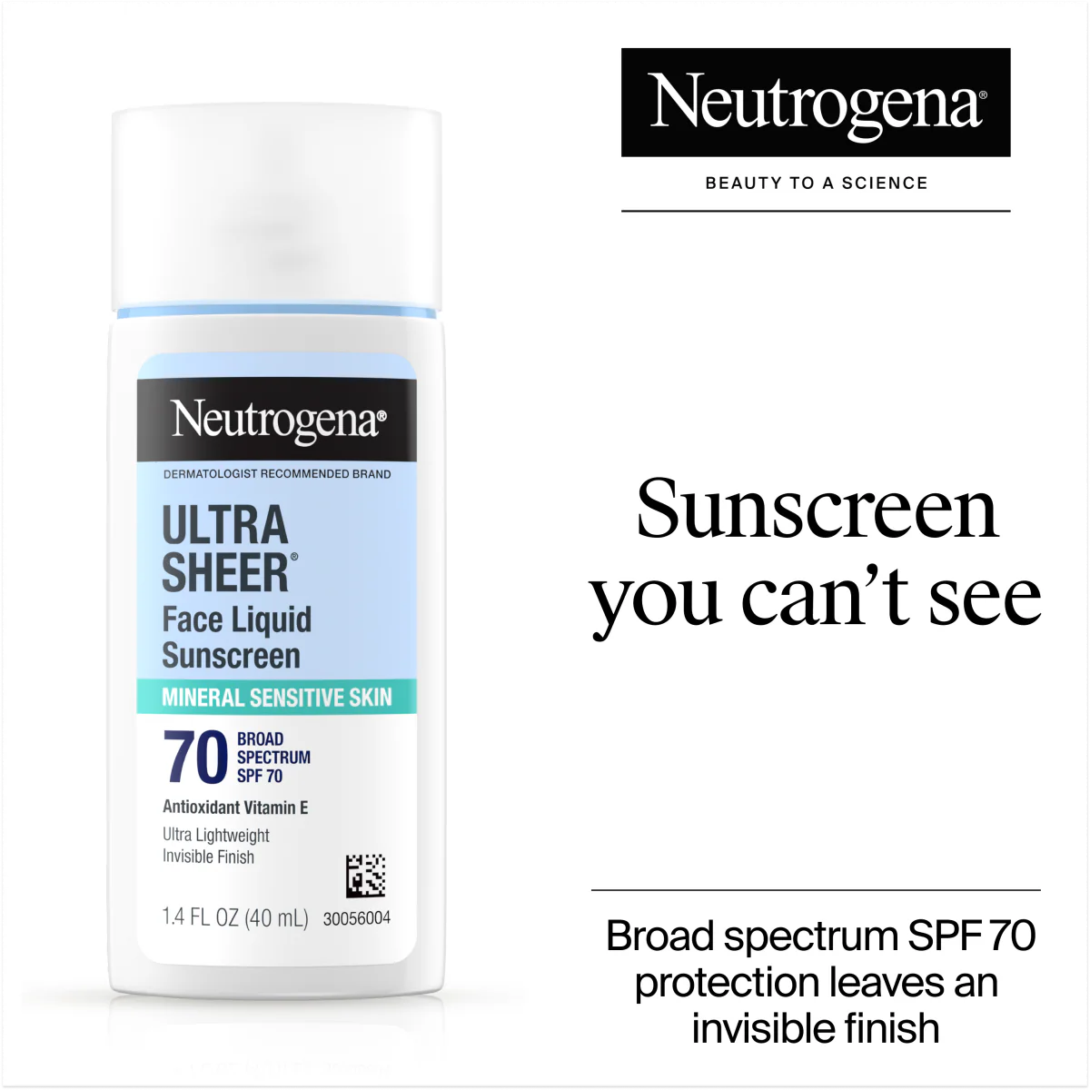 Neutrogena® Ultra Sheer® Mineral Face Liquid Sunscreen Broad Spectrum SPF 70, 1.4 Fl. Oz